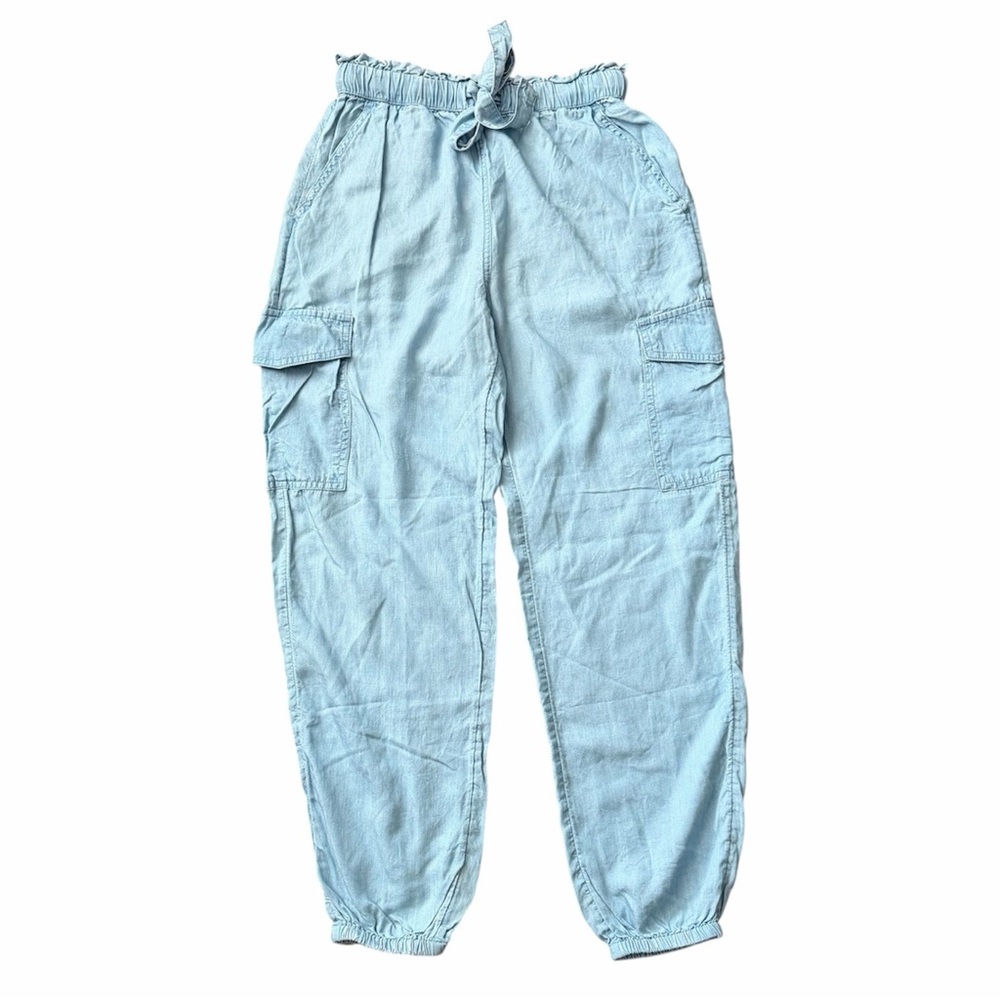 Aerie Lightweight Lyocell Soft Denim Cargo Jogger Pants Size XS Comfy Casual